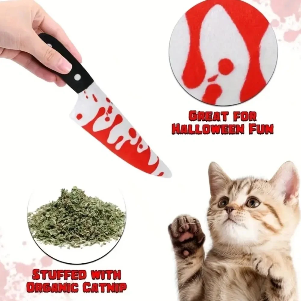 NIP! Set of 4 Horror Movie Murder Weapons Organic Catnip Toys!
